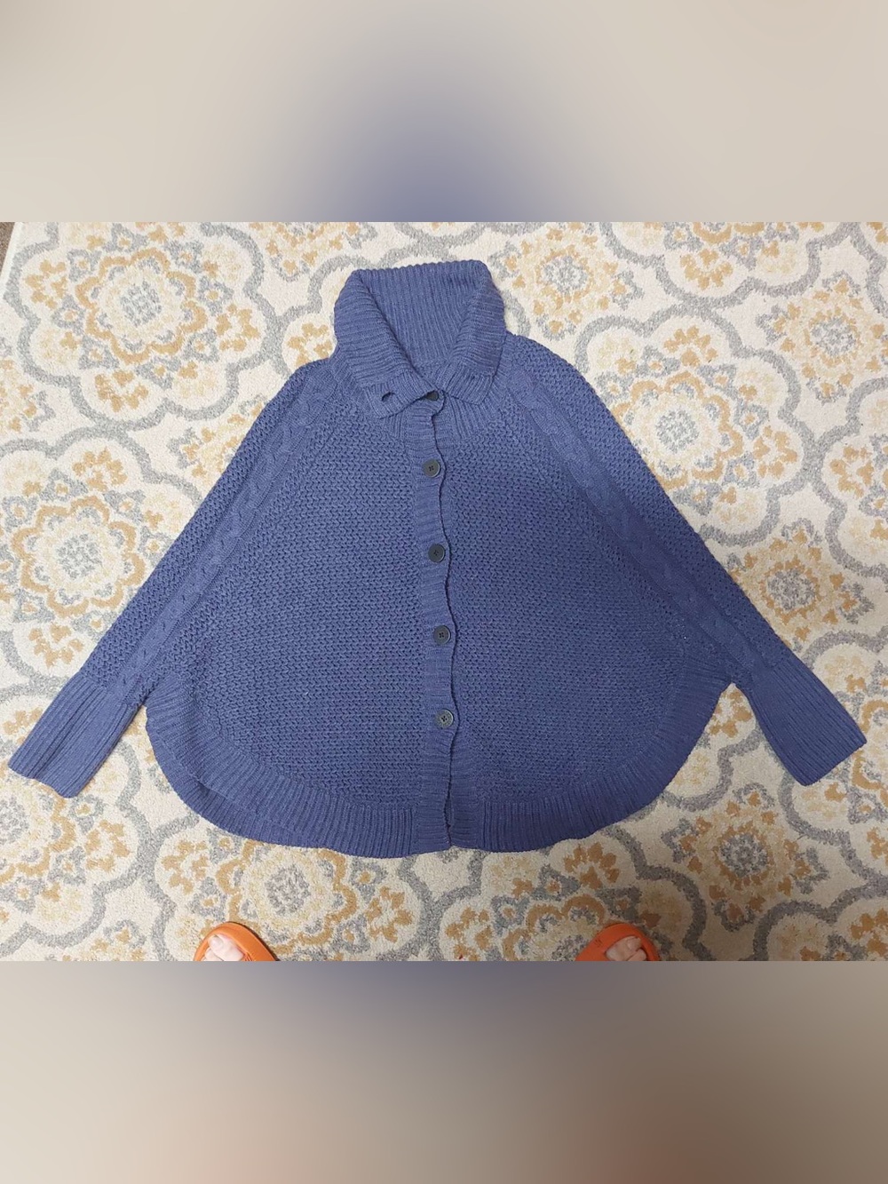 UGG purple button down poncho